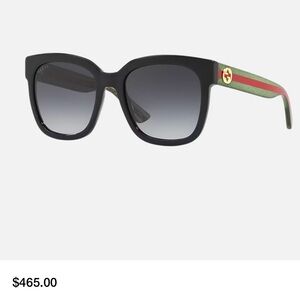 Authentic Gucci Black and Green Sunglasses